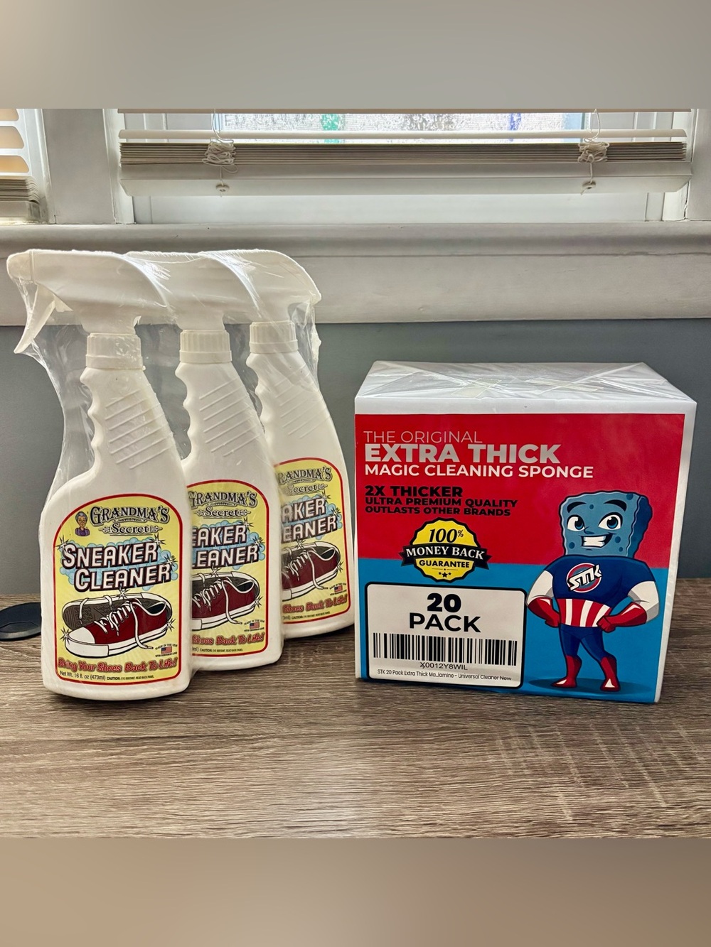 Grandma's Secret Sneaker Cleaner Shoe Cleaner AND STK Magic Cleaning Sponges